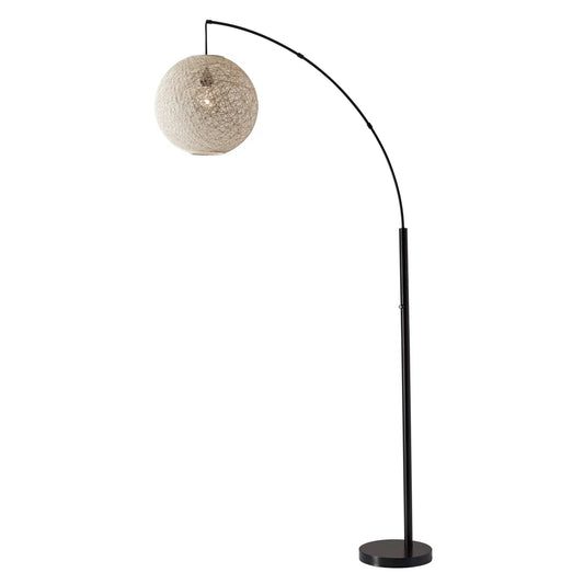 Farmhouse Rattan Arched Floor Lamp