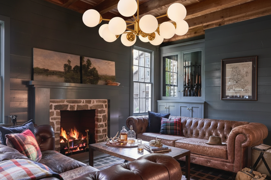 Glass Sputnik Chandelier – Farmhouse Brass Pendant Light