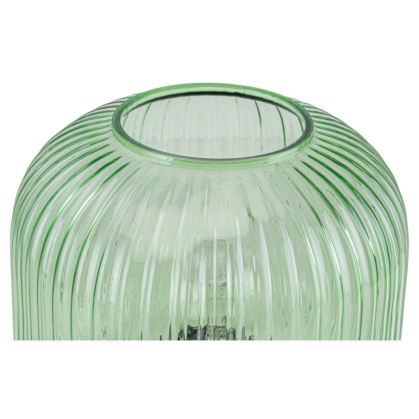 Verdant Glow Ribbed Glass Table Lamp