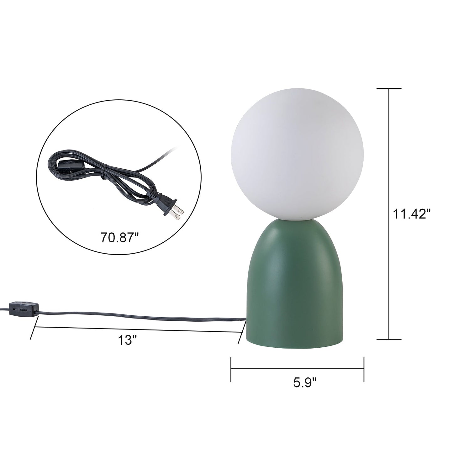 Opal Verde 1-Light Table Lamp