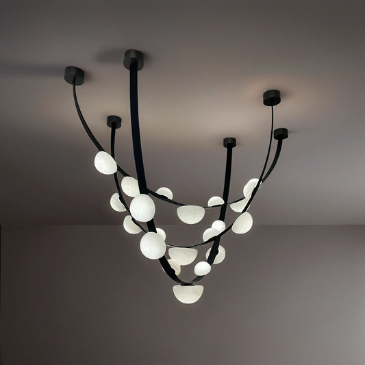 Curved Natural Alabaster Chandelier