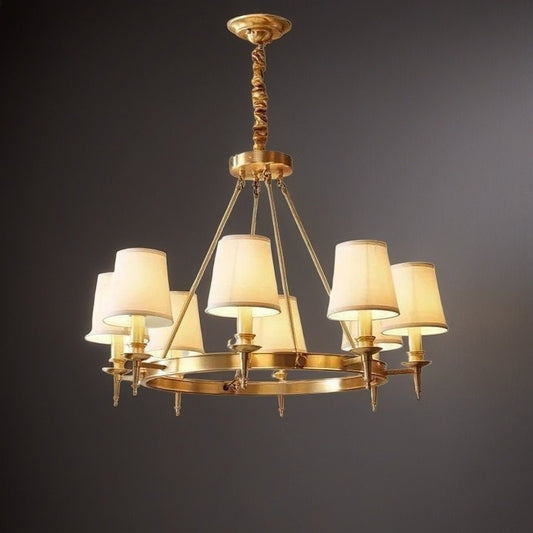 Brass Crown Shade Chandelier