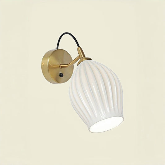 Ceramic Ribbed Bud Wall Light