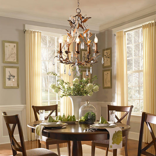 Modern and Elegant Chandelier with Lush Branches and Leaves