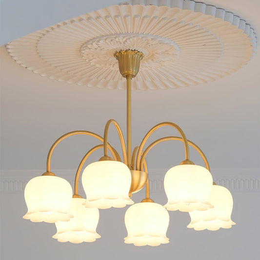 Orchids Brass Pendant Light Chandelier