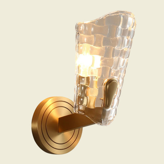 Copper-Bottomed Glass Flare-Shaped Wall Lamp