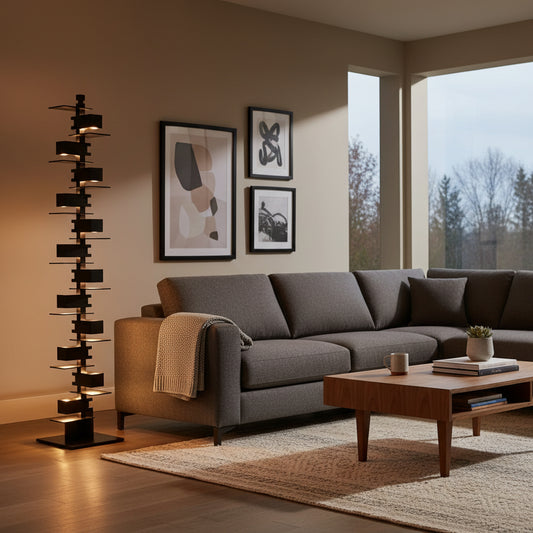 Flowing Water Villa Wooden Floor Lamp