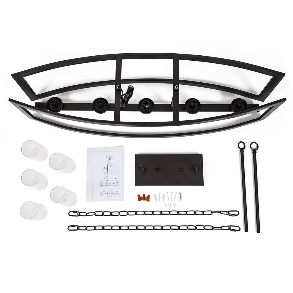 5-Light Oil Rubbed Bronze Oval Kitchen Island Pendant