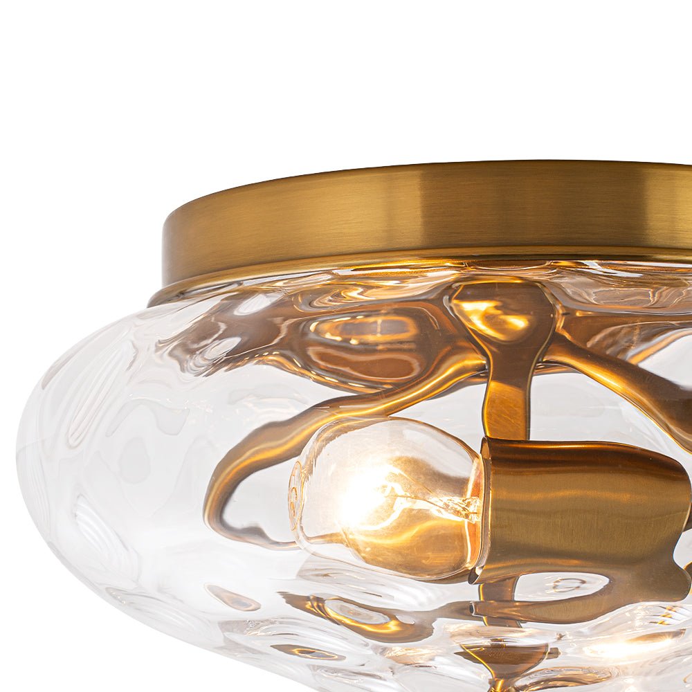 Farmhouse Glass Flush Mount Ceiling Light