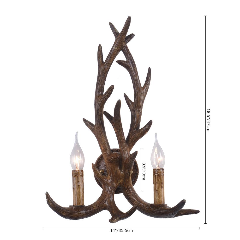 Antler Crest Farmhouse Wall Sconce
