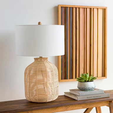 Coastal Boho Rattan Table Lamp