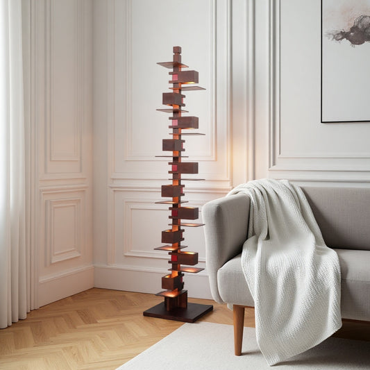 Flowing Water Villa Wooden Floor Lamp