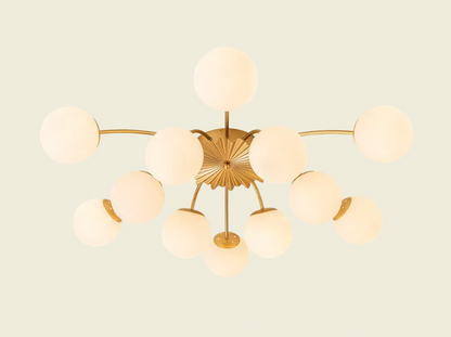 Brass 12-Light Convertible Semi Flush Mount & Pendant Chandelier