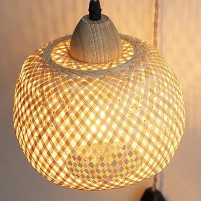 Rustic Farmhouse Round Wicker Wall Sconce – Woven Rattan Light Fixture