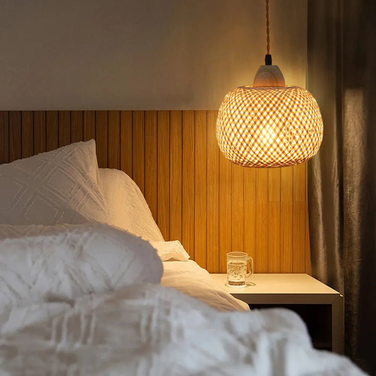 Rustic Farmhouse Round Wicker Wall Sconce – Woven Rattan Light Fixture