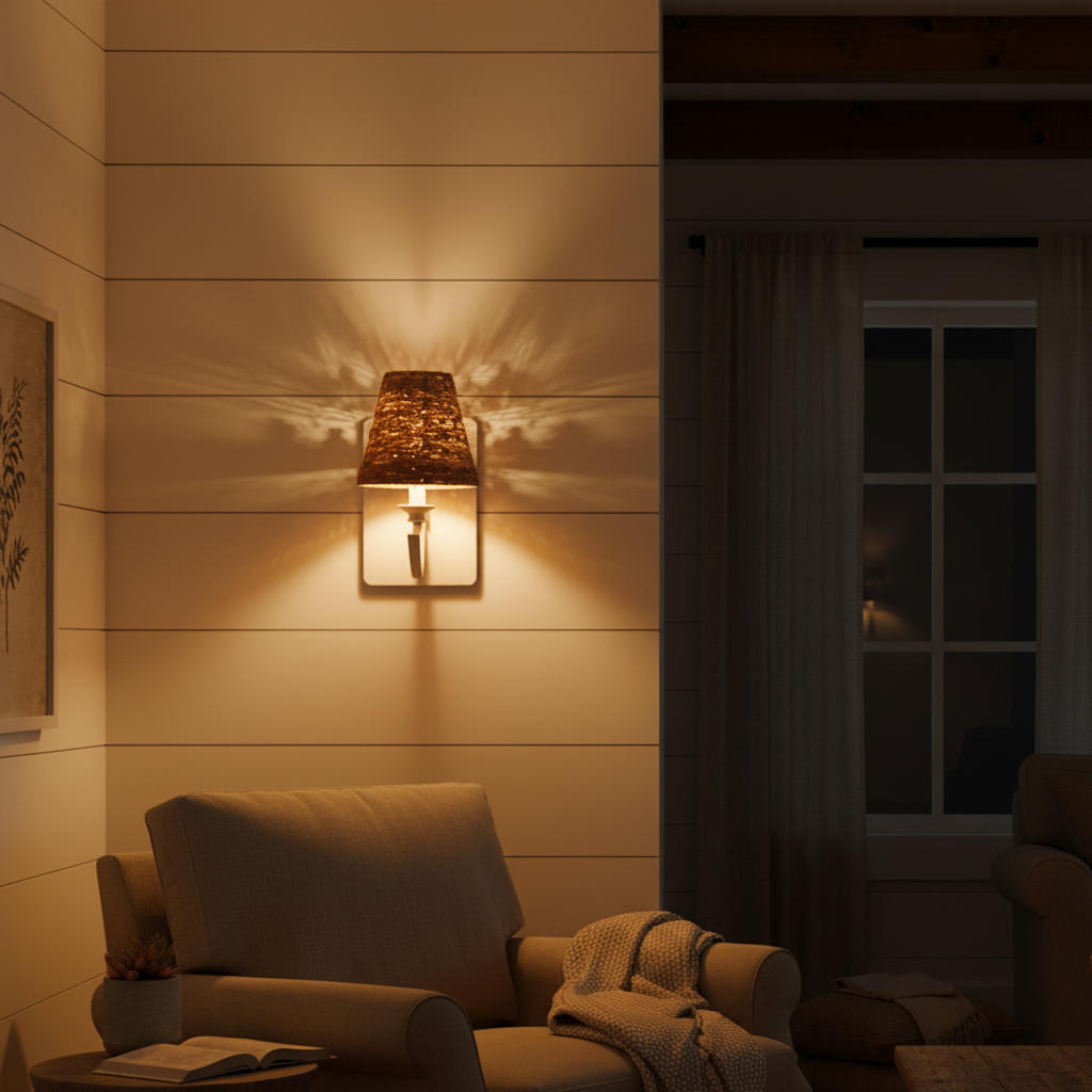 Kokomo 1-Light Wall Sconce with Fabric Shade – Modern Wall Light for Bedroom & Living Room