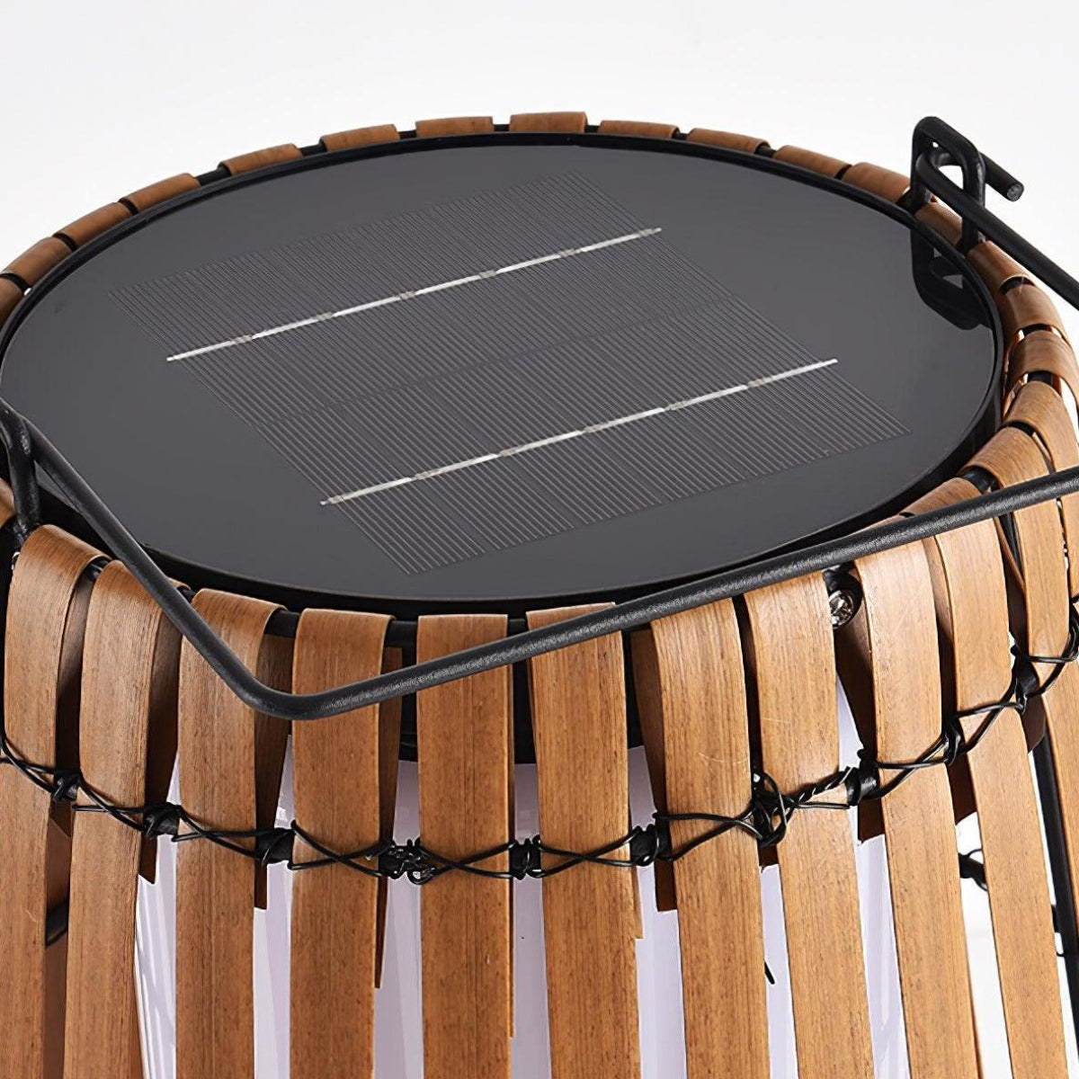 Handwoven Solar Rattan Floor Lamp – Outdoor Weather Resistant Design