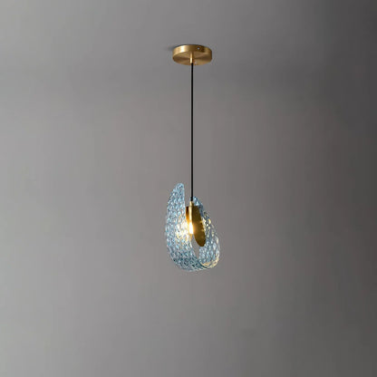 Peacock Blue Art Glass Chandelier