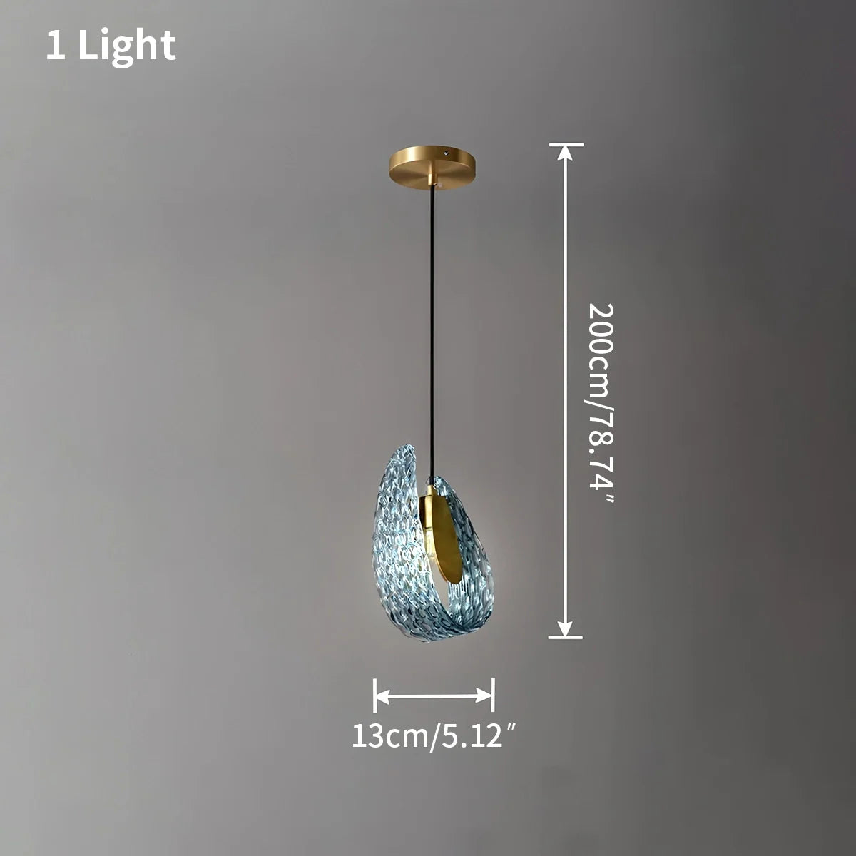 Peacock Blue Art Glass Chandelier