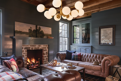 Glass Sputnik Chandelier – Farmhouse Brass Pendant Light