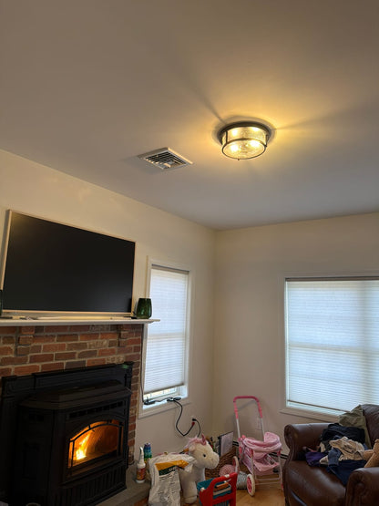 Farmhouse Round Glass Flush Mount