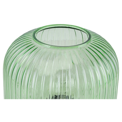 Verdant Glow Ribbed Glass Table Lamp