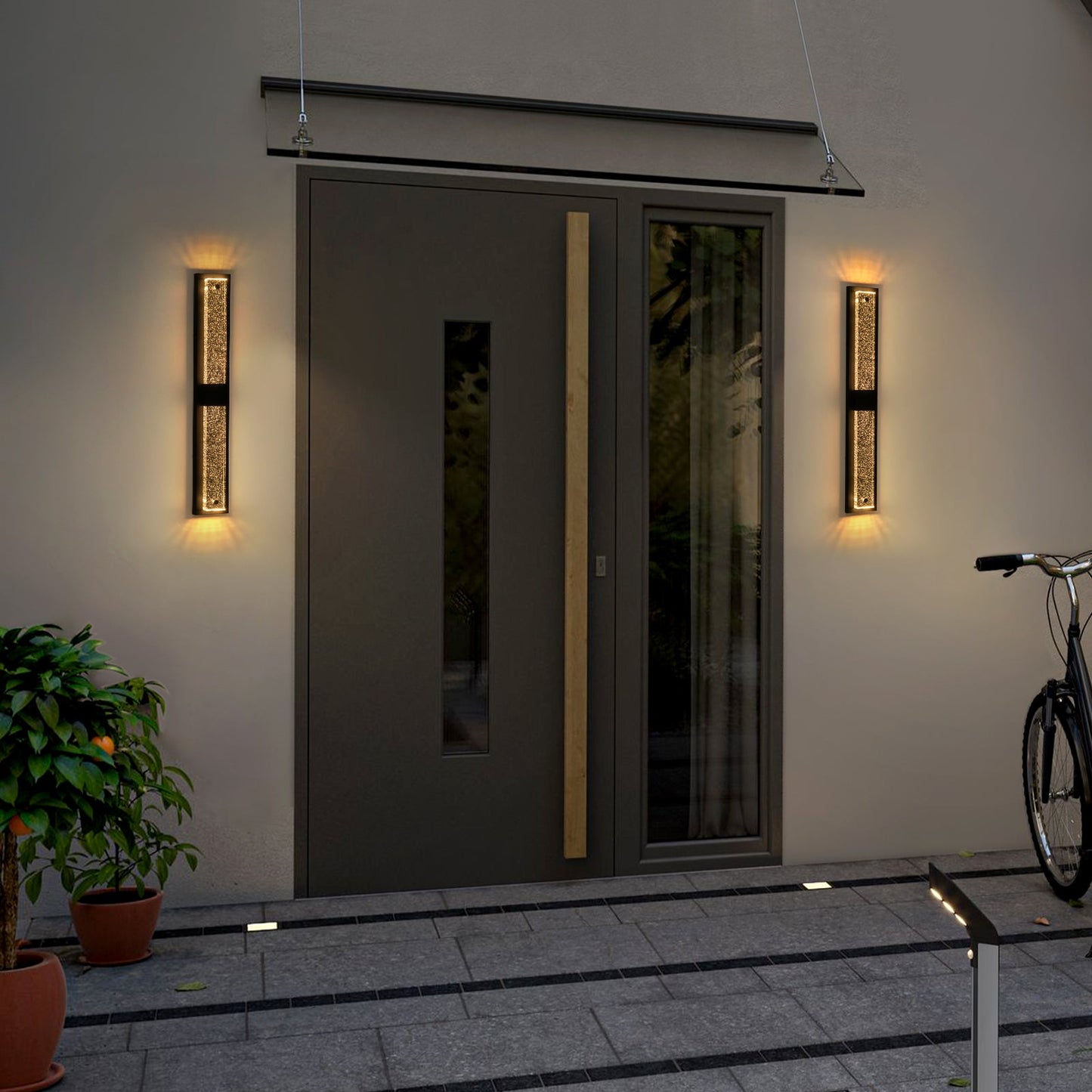 Crystalline LED Indoor Outdoor Wall Sconce