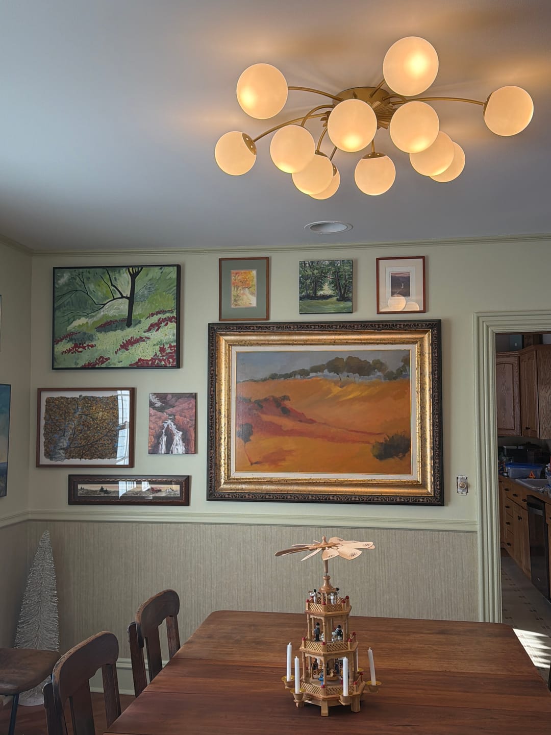 Brass 12-Light Convertible Semi Flush Mount & Pendant Chandelier