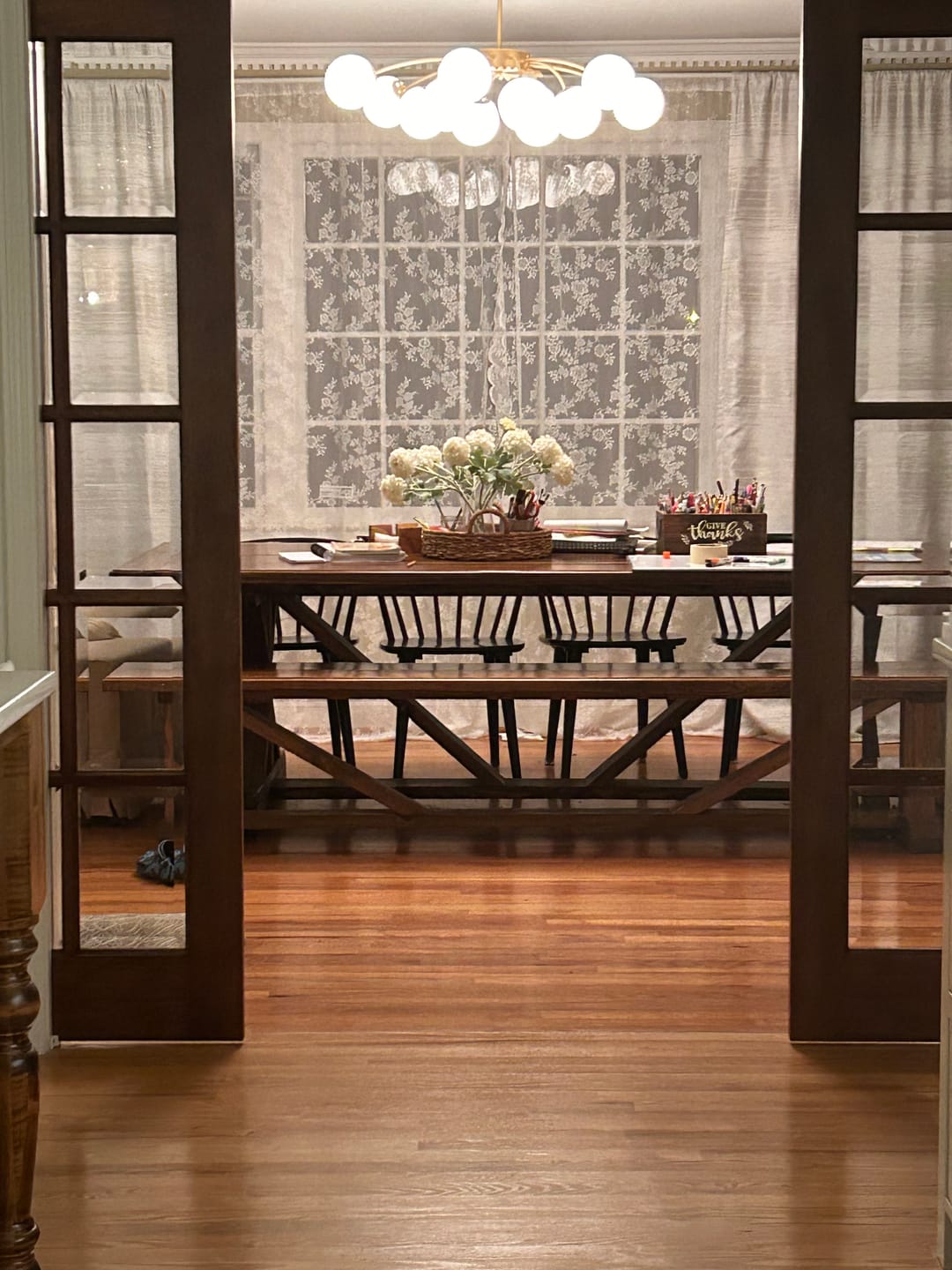 Brass 12-Light Convertible Semi Flush Mount & Pendant Chandelier