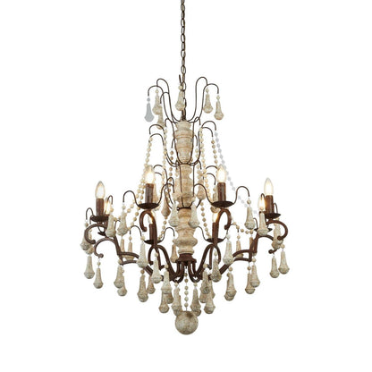 American Country Retro Wooden Chandelier