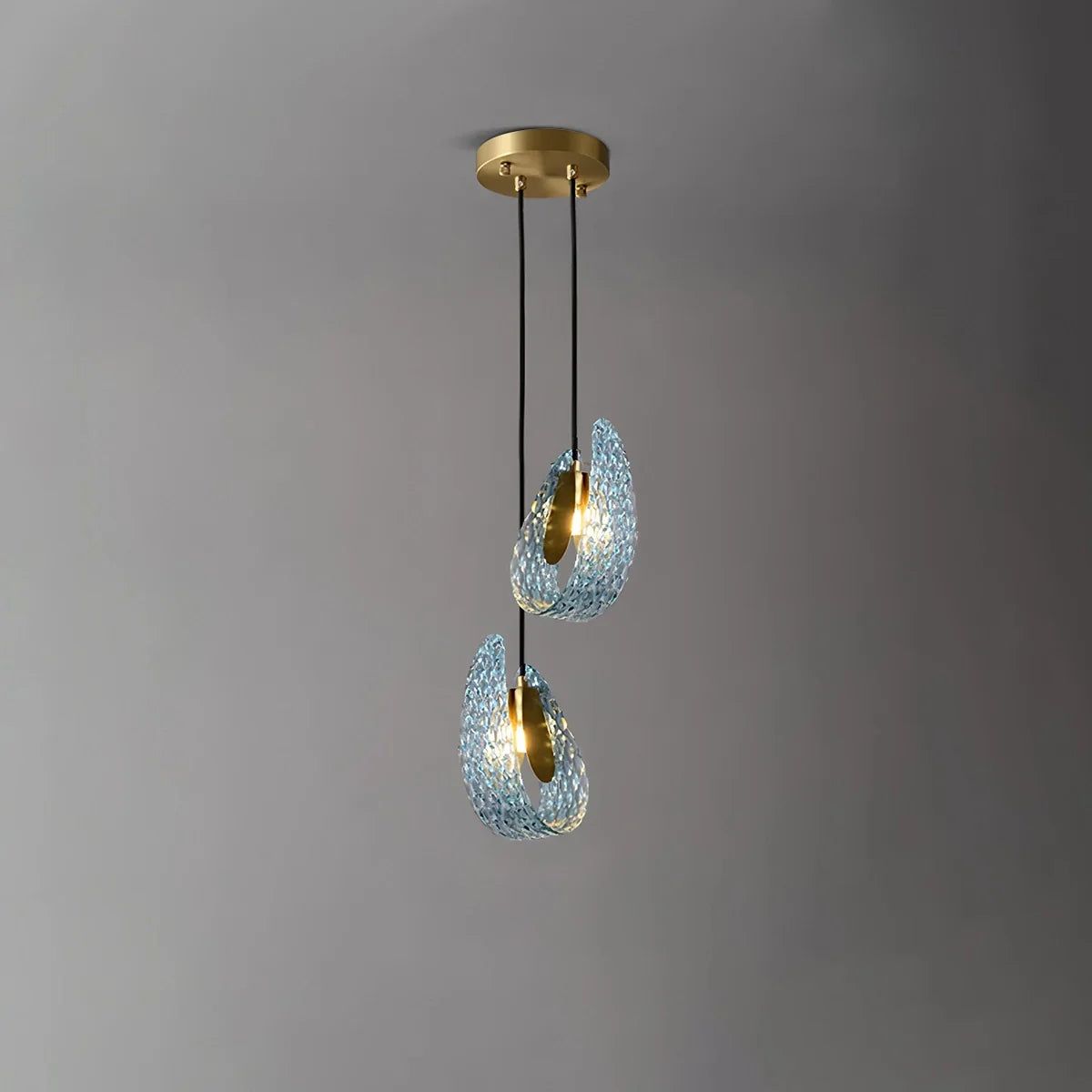 Peacock Blue Art Glass Chandelier