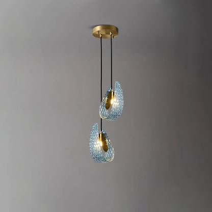 Peacock Blue Art Glass Chandelier