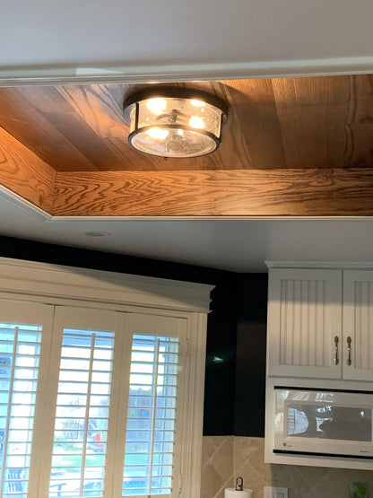 Farmhouse Round Glass Flush Mount