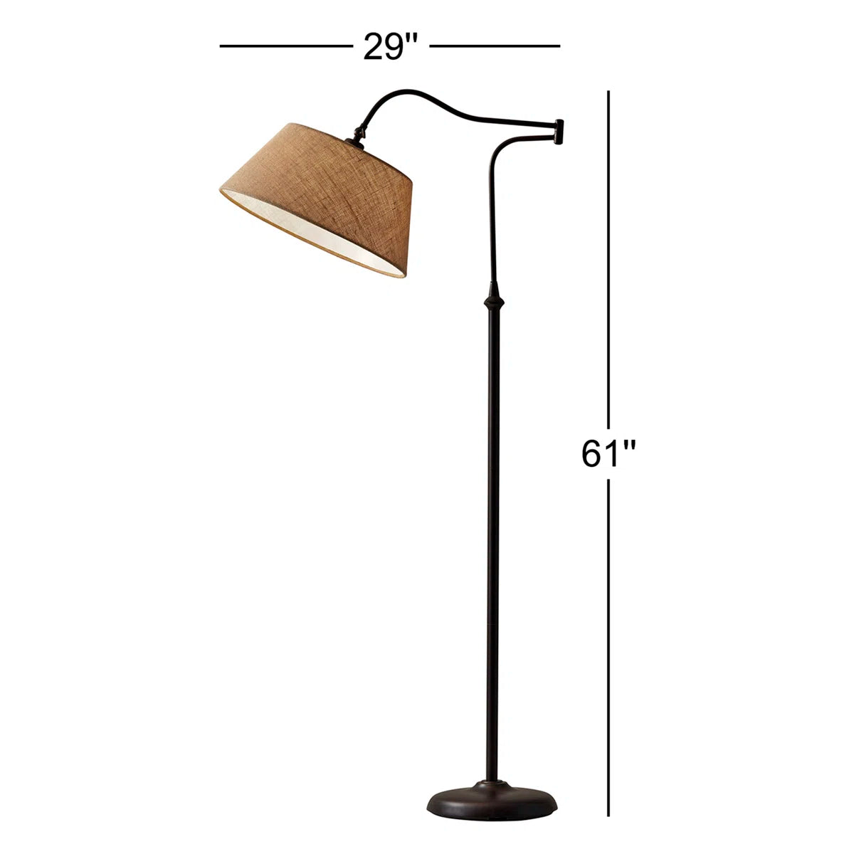 Farmhouse Metal Swing Arm Floor Lamp