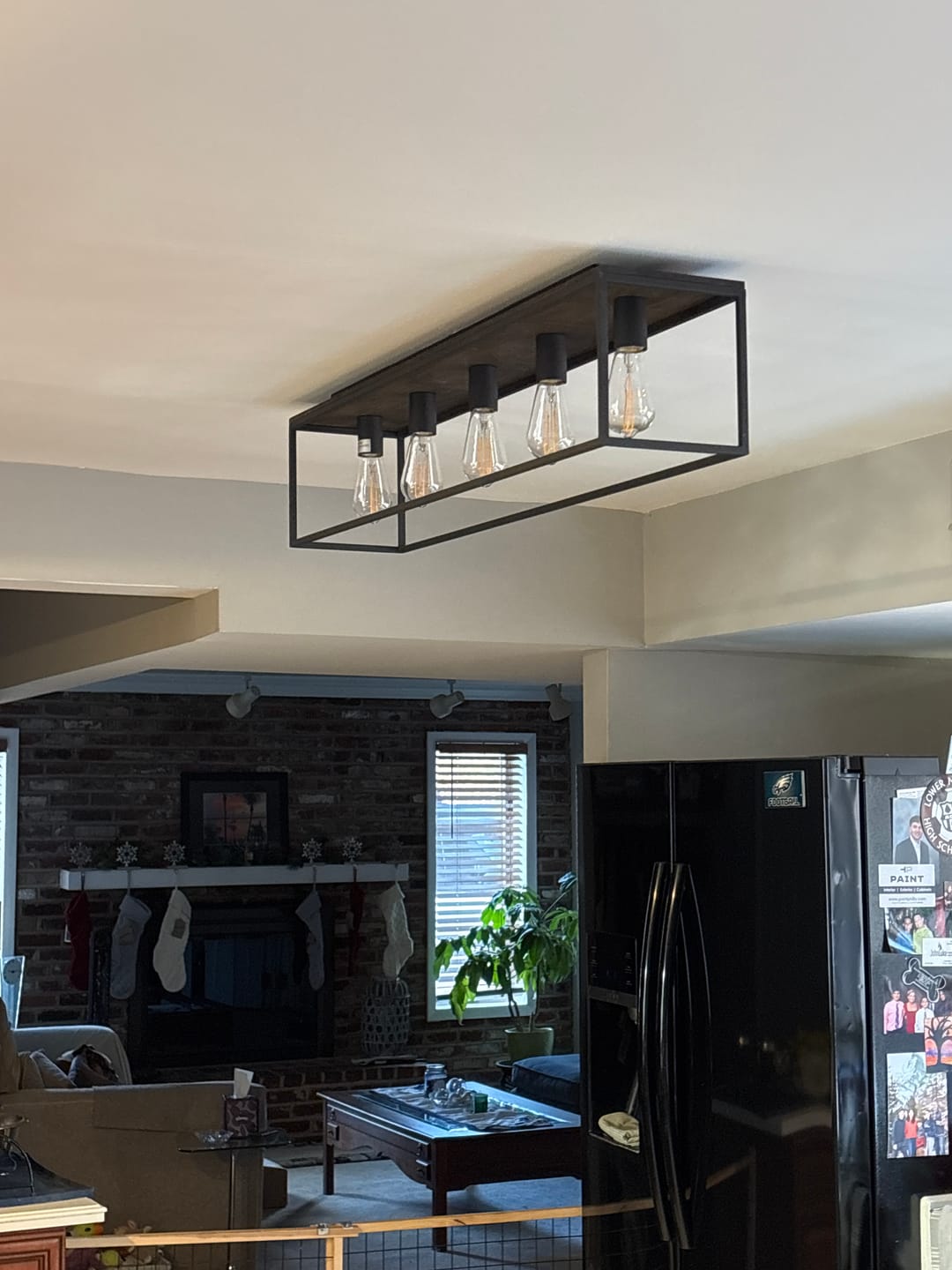 5-Light Rectangular Cage Flush Mount Ceiling Light