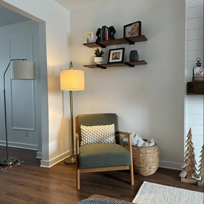 Farmhouse Antique Brass Arched Floor Lamp