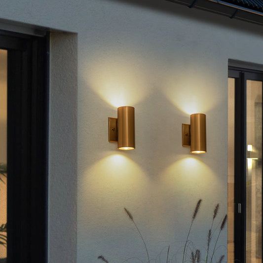 Twin Beam LED Cylinder Outdoor Wall Sconce
