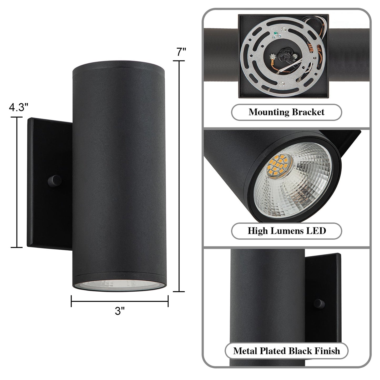 Lumen Tube LED Outdoor Wall Sconce