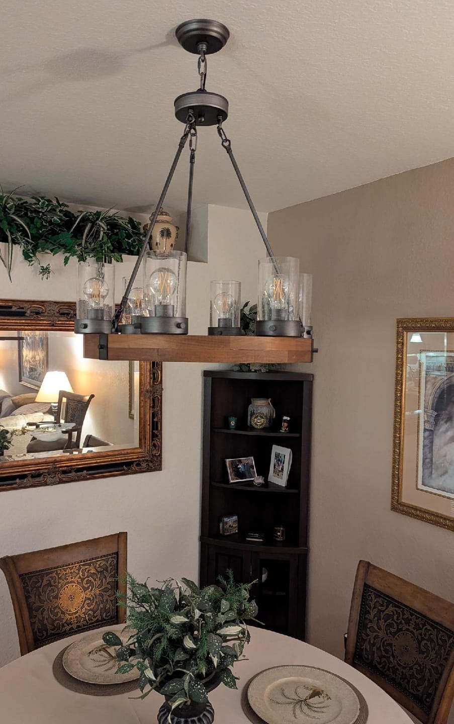 Farmhouse Wood Wagon Wheel Chandelier