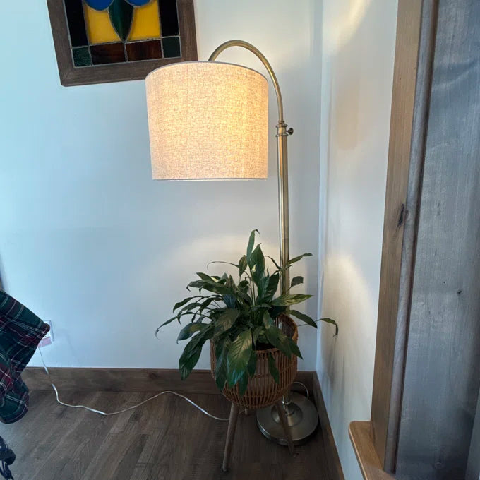 Farmhouse Antique Brass Arched Floor Lamp