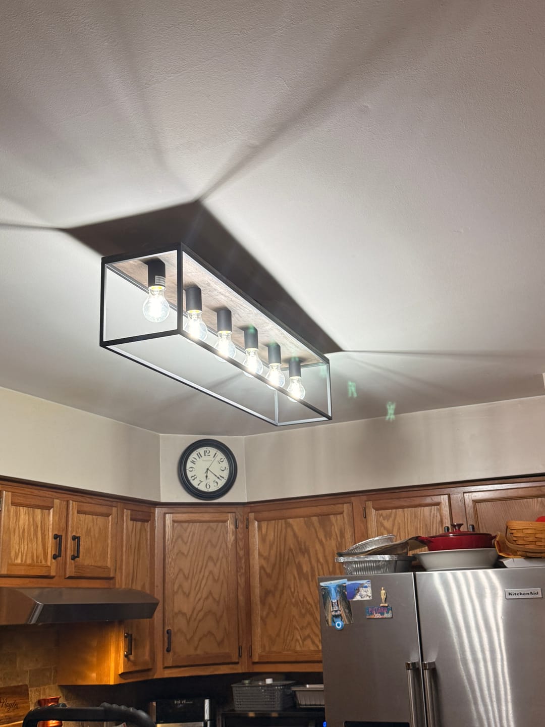 5-Light Rectangular Cage Flush Mount Ceiling Light