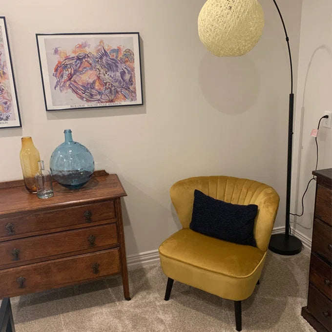 Farmhouse Rattan Arched Floor Lamp