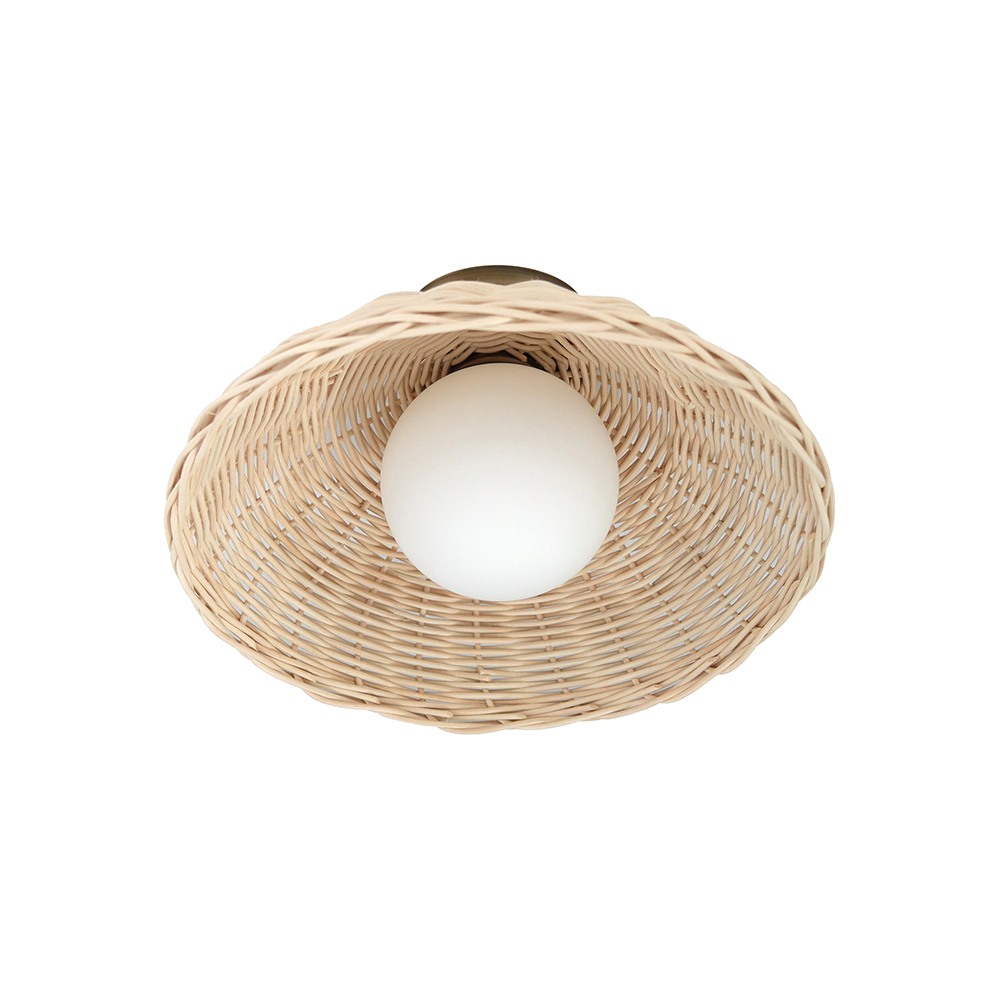 Rustic Bamboo Glass Woven Wall Light