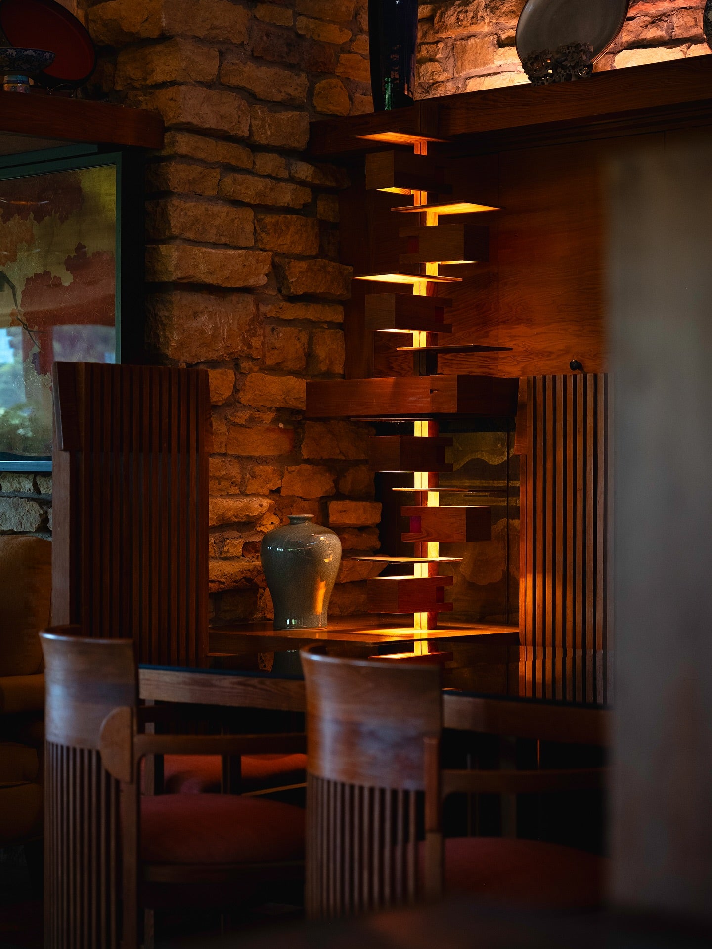 Flowing Water Villa Wooden Floor Lamp