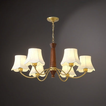 Fabric Pattern Walnut Chandelier