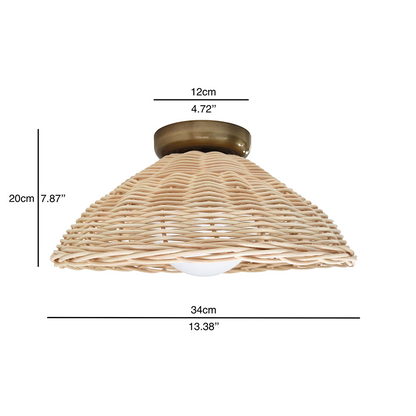 Rustic Bamboo Glass Woven Wall Light