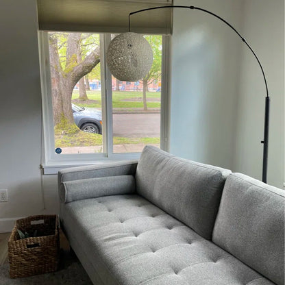 Farmhouse Rattan Arched Floor Lamp