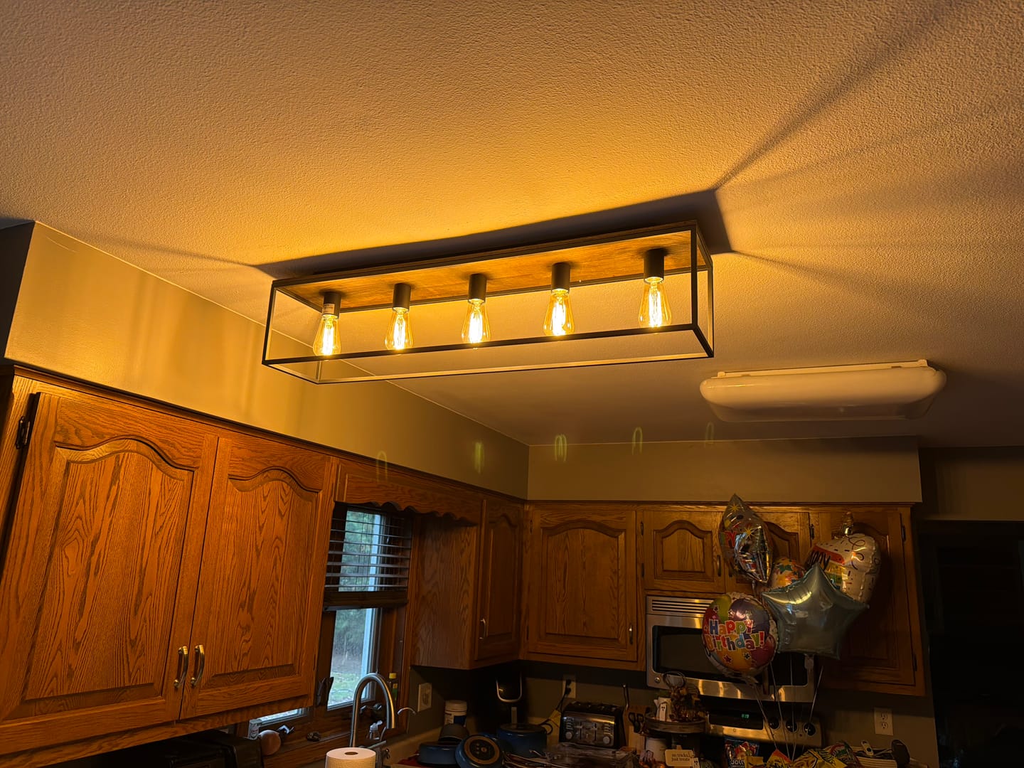 5-Light Rectangular Cage Flush Mount Ceiling Light