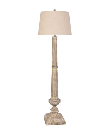 Farmhouse Antique White Wood Floor Lamp