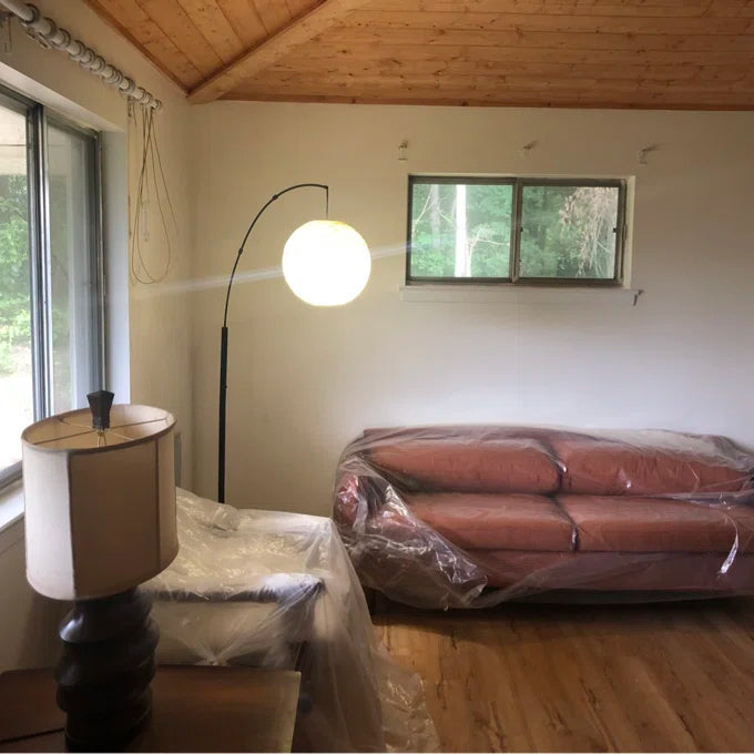 Farmhouse Rattan Arched Floor Lamp